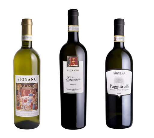 Vernaccia di San Gimignano – bottiglie annata, La Ginestra Riserva e Poggiarelli